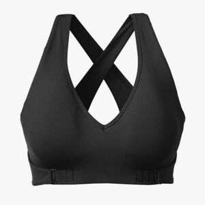 Athleta Be Bold Wrap Front Sports Bra Black, size small